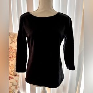 Talbot’s boatneck top with 3/4 sleeves amd button detail - size Small